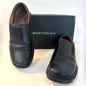BOSTONIAN Black Leather Loafers Size 7